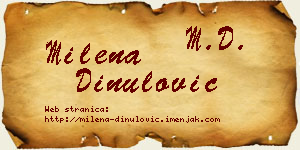 Milena Dinulović vizit kartica